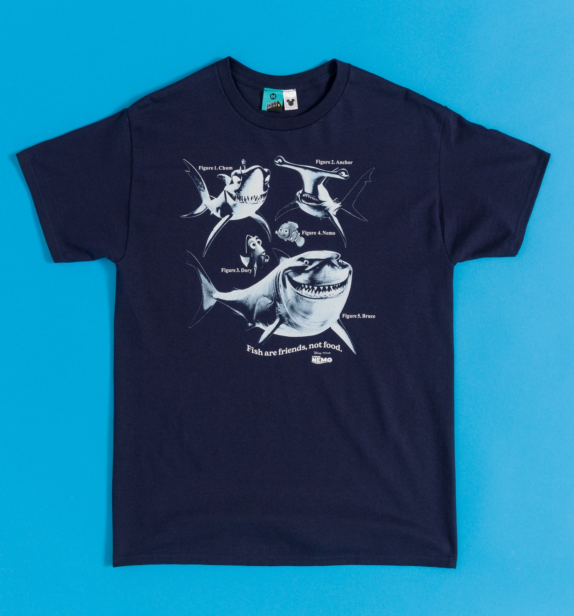 Disney Pixar Finding Nemo Fish Chart Navy T-Shirt