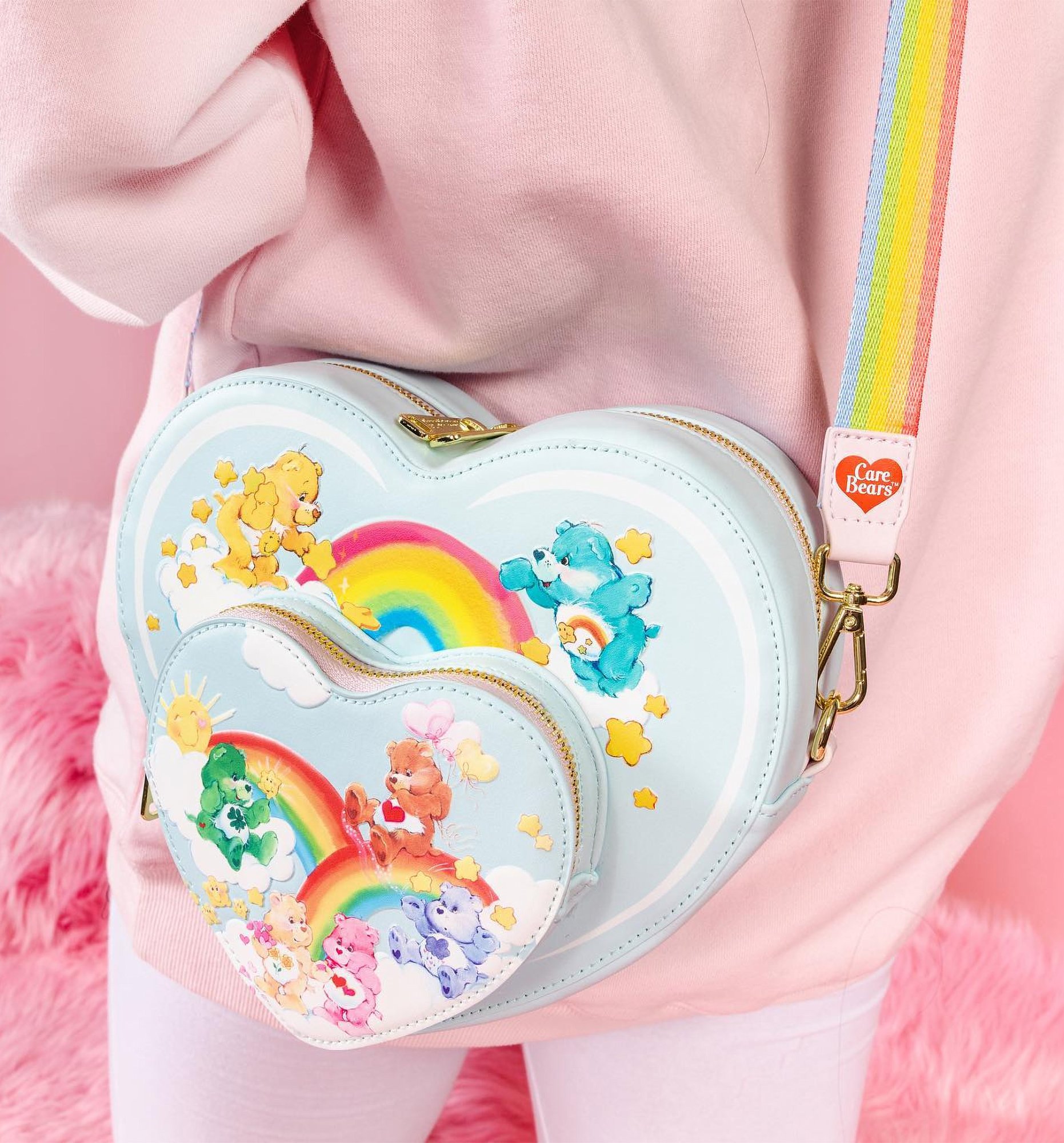 Loungefly Care Bears Heart Cloud Party Crossbody Bag