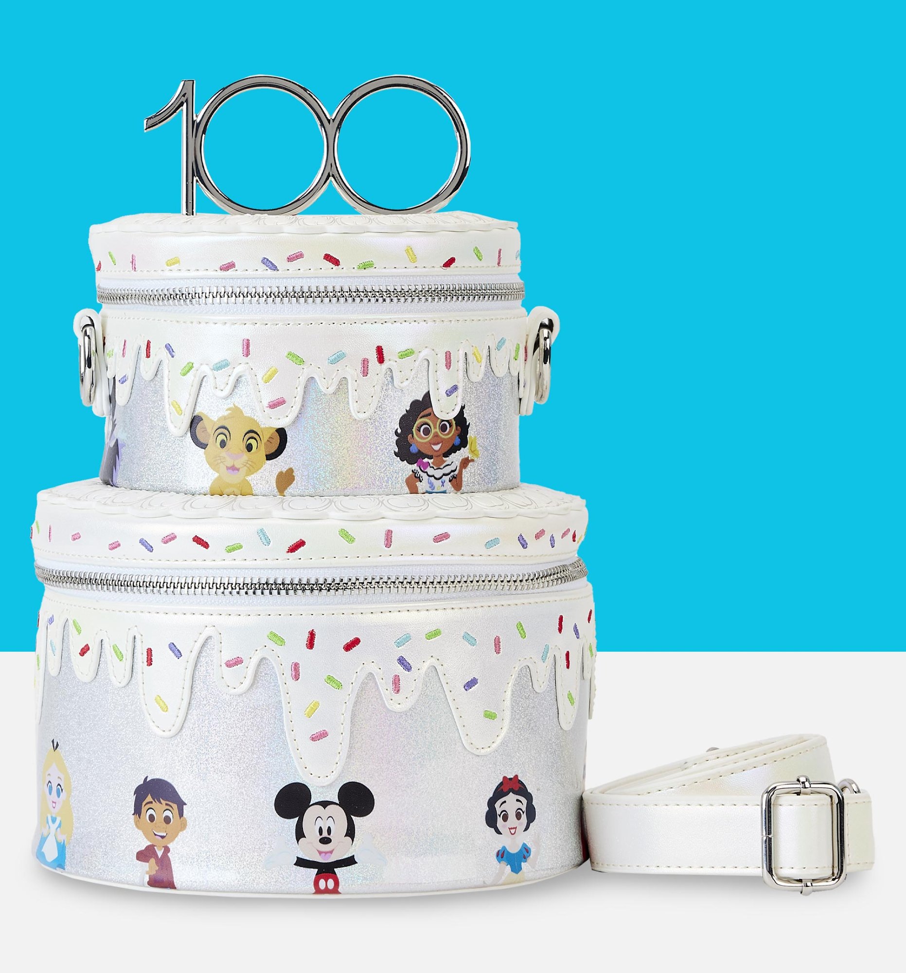 Loungefly Disney 100 Celebration Cake Crossbody Bag