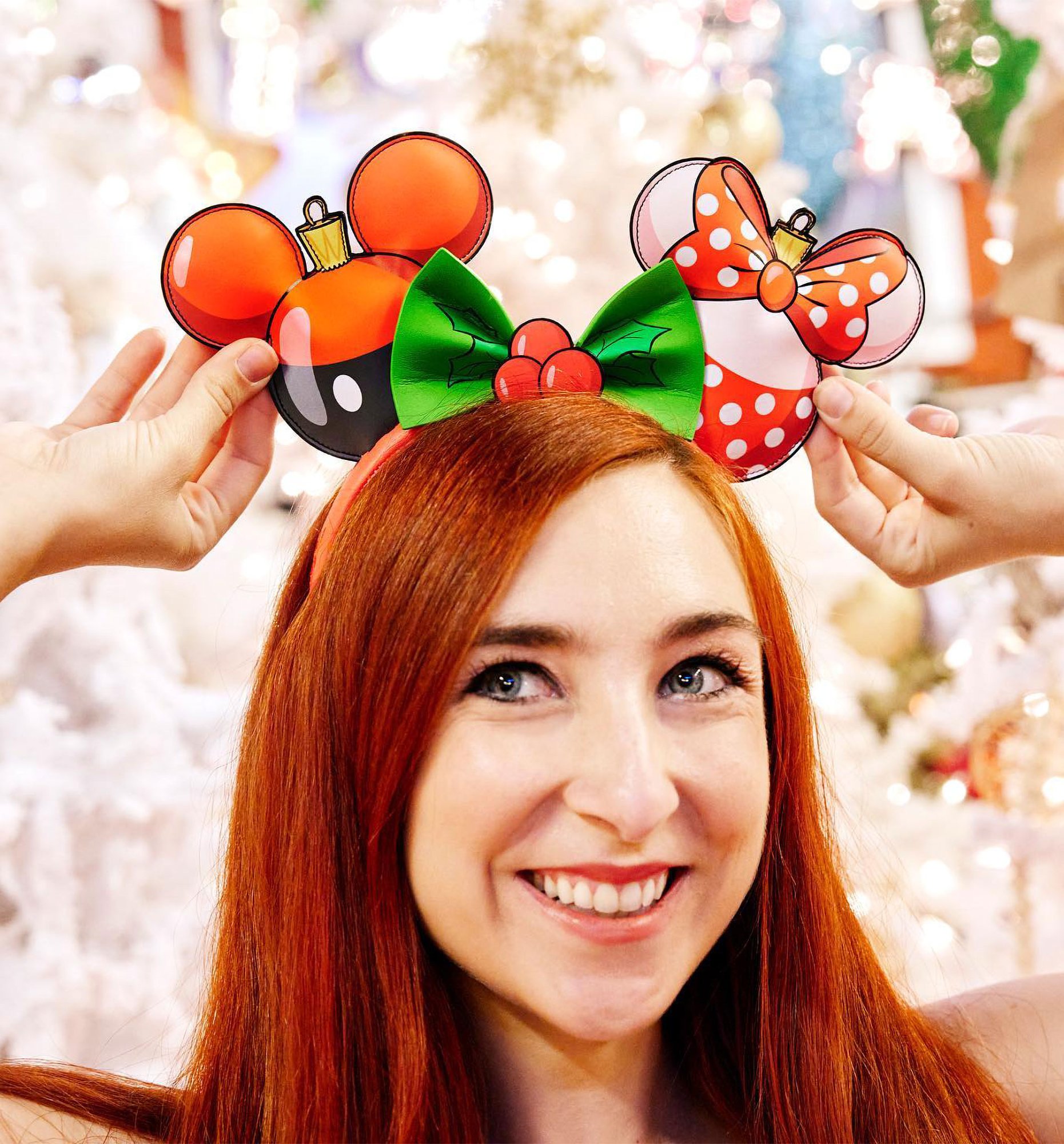Loungefly Minnie and Mickey Ornament Ears Headband