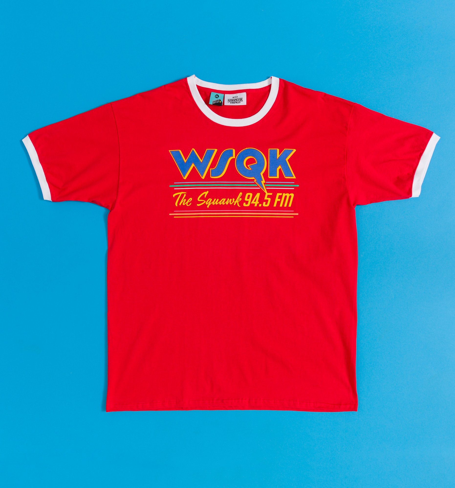 Stranger Things WSQK Logo Red Ringer T-Shirt