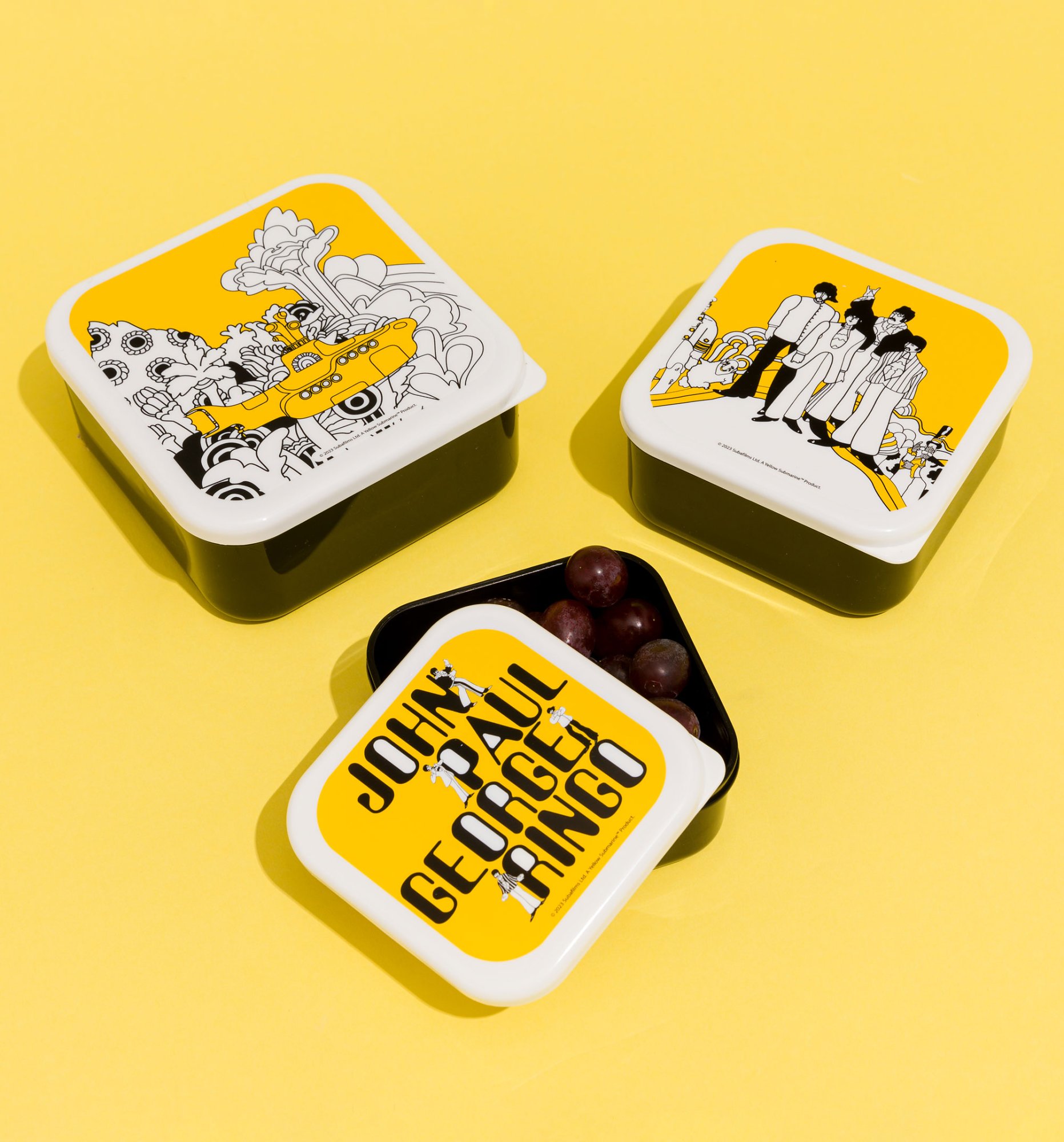 The Beatles Yellow Submarine Set Of Three Snack Boxes 6550