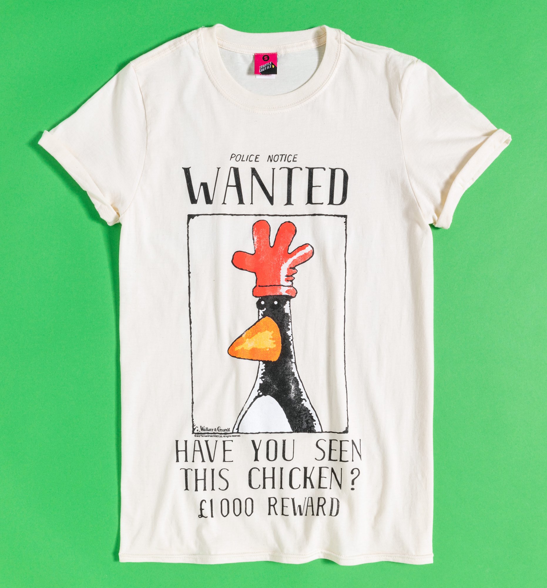 Women's Wallace & Gromit Feathers McGraw Wanted Poster Boyfriend T-Shirt
